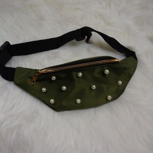 Army Green double pocket adjustable fanny pack